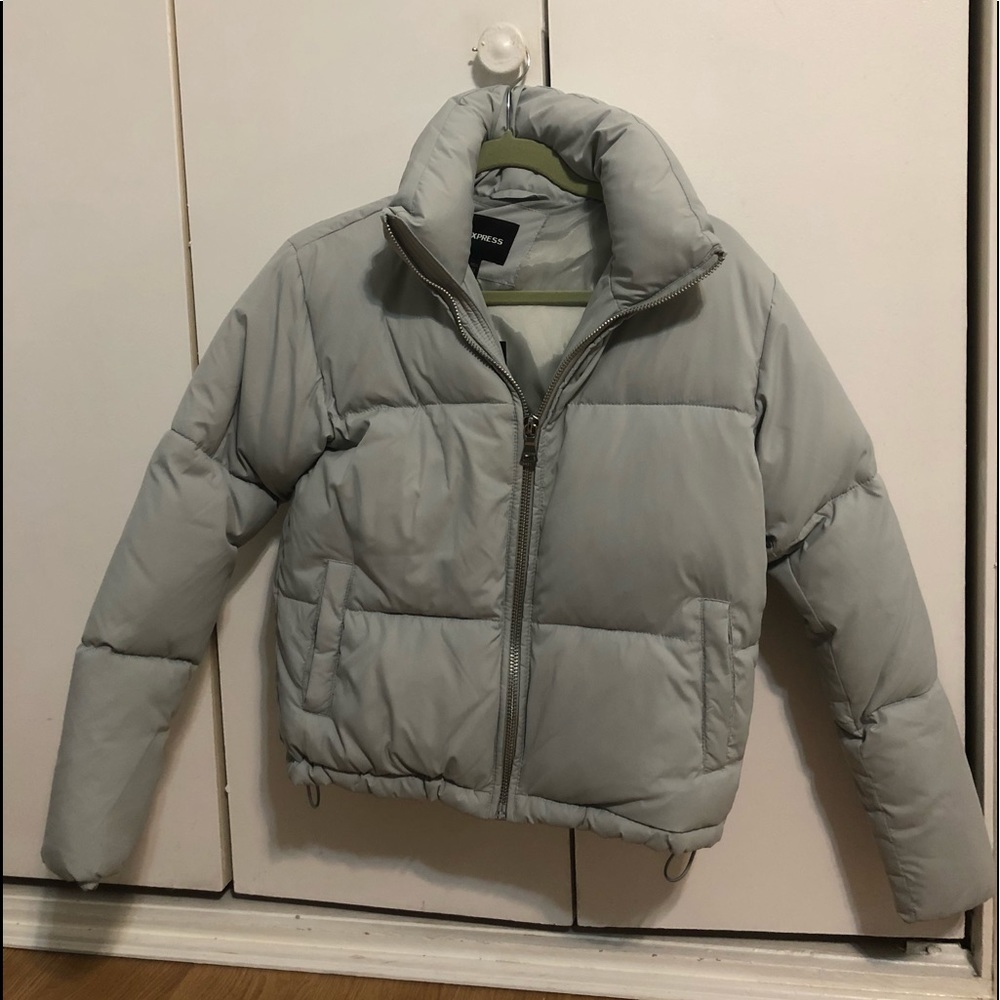express grey puffer jacket